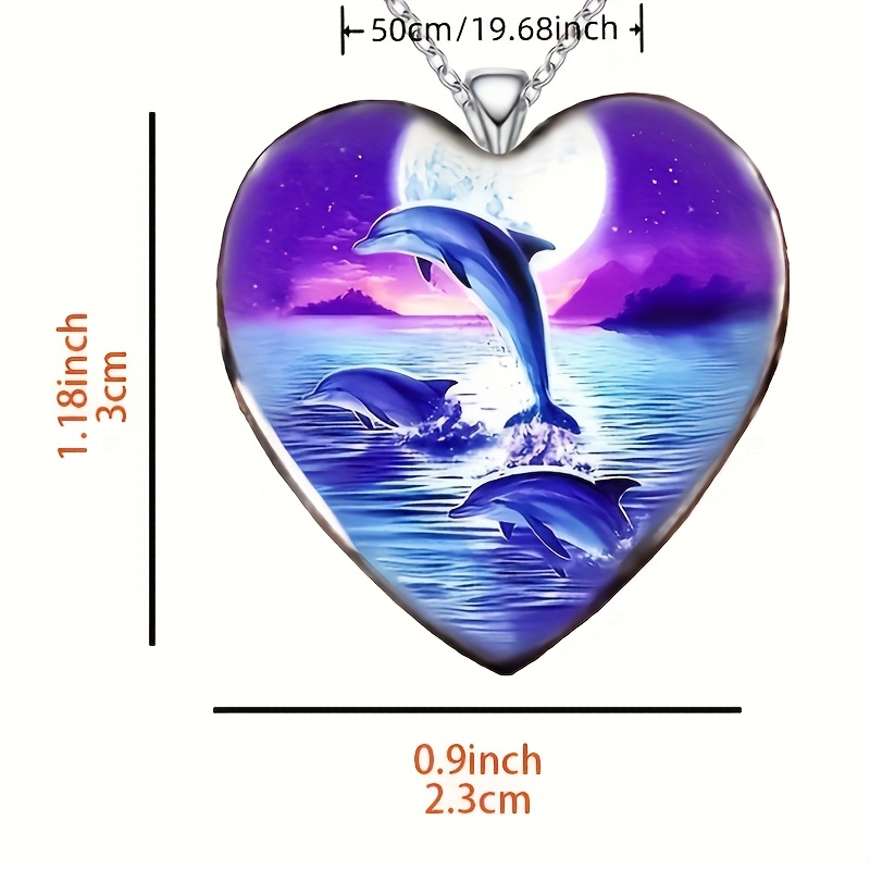 Heart-Shaped Cartoon Animal Pendant Necklace, Valentine's Gift